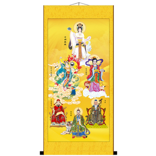 神灵画像 女娲九天玄女娘娘孙思邈文昌帝君月老神像 丝绸卷轴挂画