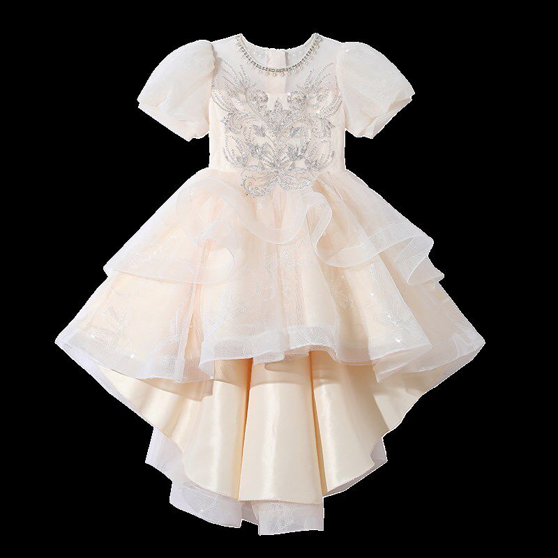 公主裙女童高端礼服2024新款儿童夏季花童婚纱裙小女孩轻奢演出服