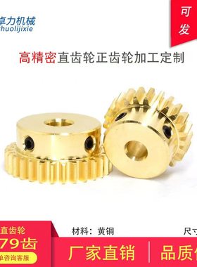 齿轮定制0.8模铜凸台圆柱60T61T62T-70T71T79T非标定做配件大全