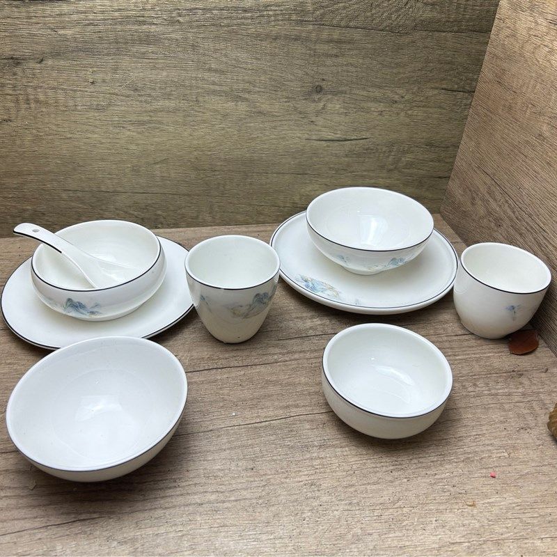 饭店摆台四件套陶瓷勺子碗杯碟餐厅商用碗火锅店摆台餐具蘸水碗,厨房/烹饪用具,配菜/备菜盘,淘宝优惠券,粉丝福利购,淘宝优惠卷