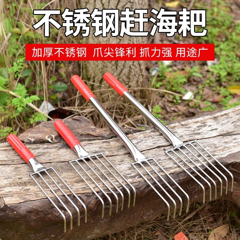 赶海不锈钢耙子铁耙挖贝壳蛤蜊蛏子牡蛎工具神器手动小型沙滩铁耙,农机/农具/农膜,耙子,淘宝优惠券,粉丝福利购,淘宝优惠卷