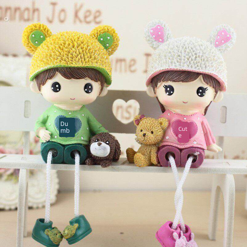 中秋国庆节礼物网红家居桌面小摆件客厅酒柜房间装饰呆萌吊脚娃娃