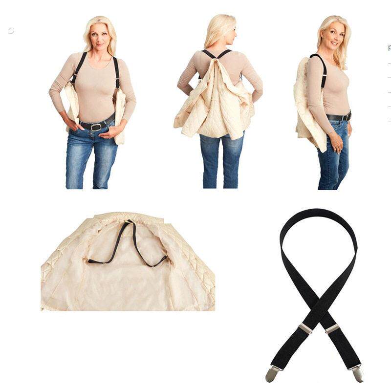 羽绒服加装背带新款可调节松紧背带吊衣吊裤带衣服收纳带松紧对夹