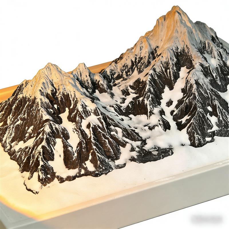 雪山一体成型假山摆件仿真微景观造景创意青龙石水族鱼缸日照金山