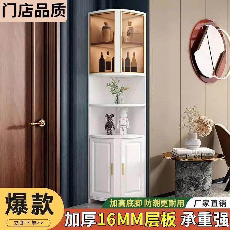 实木转角柜墙角三角柜角边柜收纳储物置物架客厅卧室转弯直角柜子