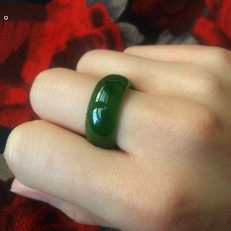 赌神同款戒指碧玉戒指和田玉菠菜绿戒指男女戒指打麻将和田玉戒指