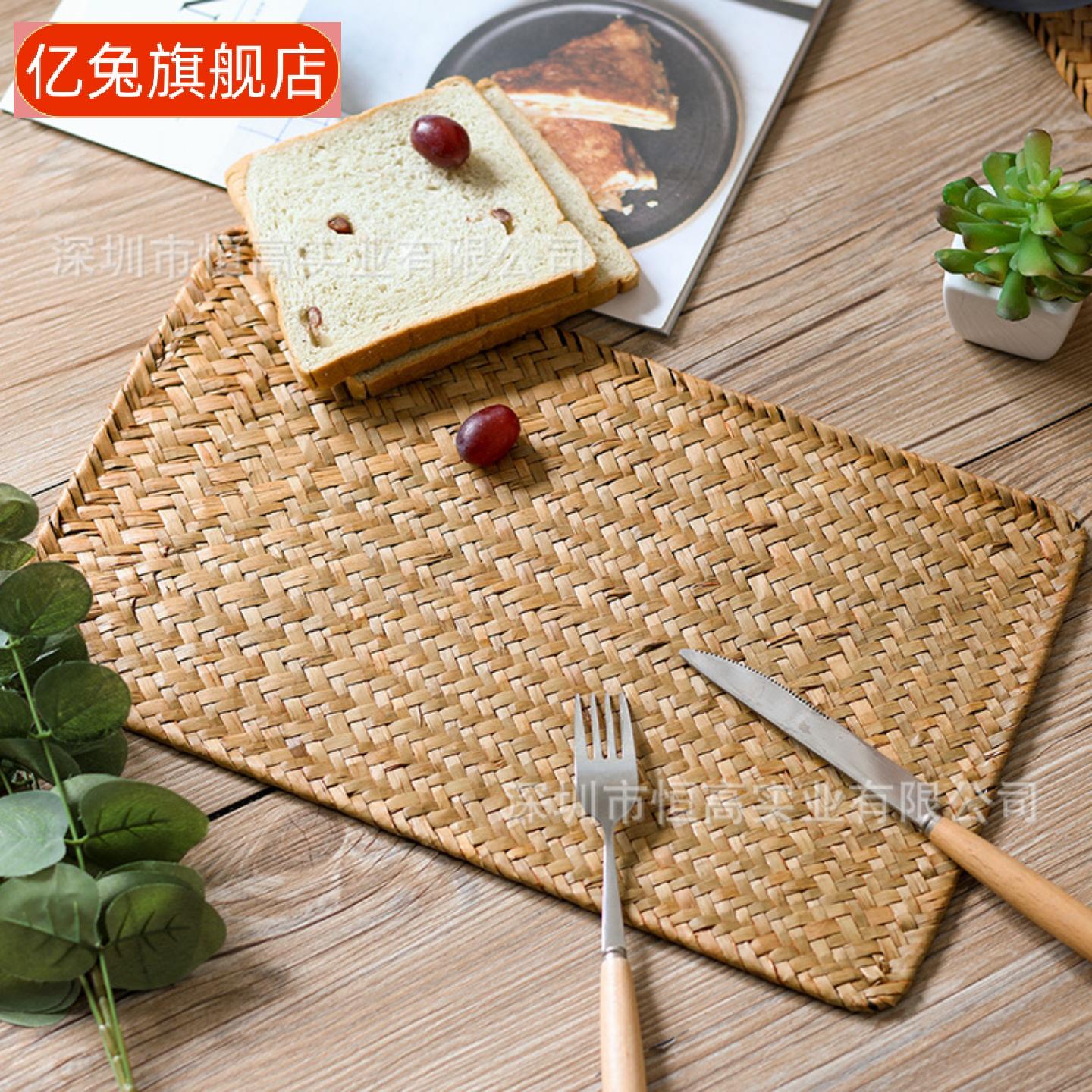 草编茶杯垫隔热防烫复古茶席垫