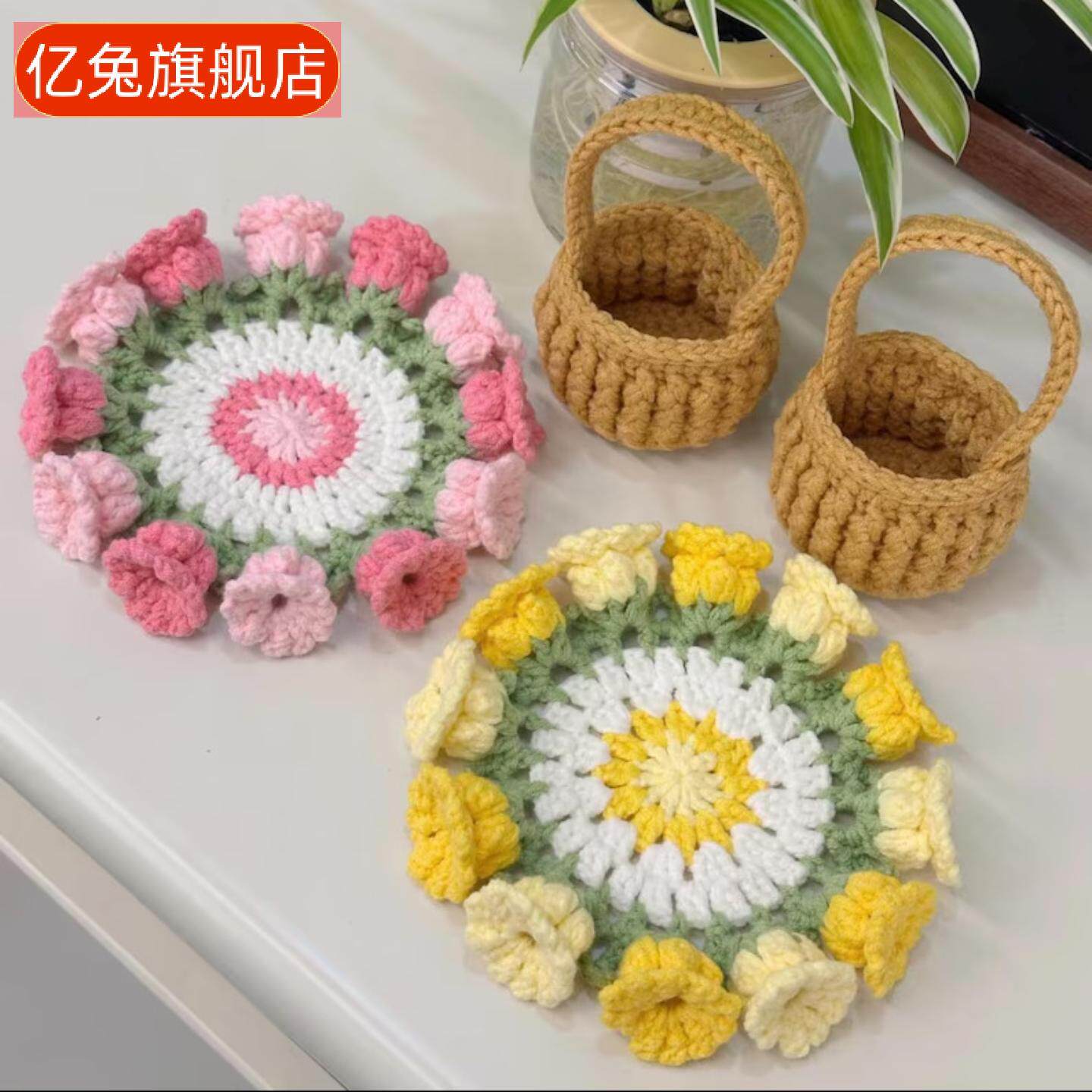 现货创意手工编织纯毛线铃兰花