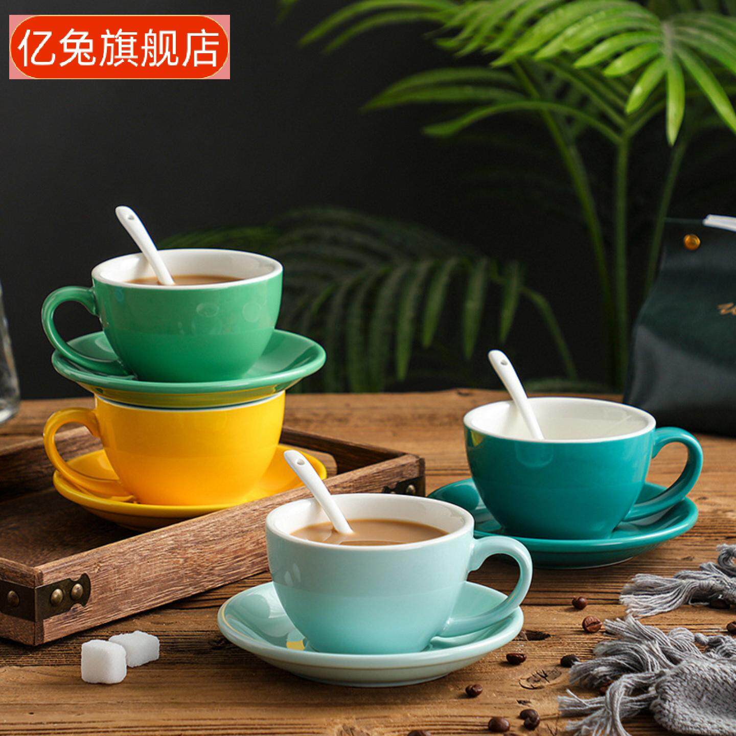 陶瓷咖啡杯套装卡布奇诺杯拿铁大容量鸡蛋拉花杯比赛马克杯