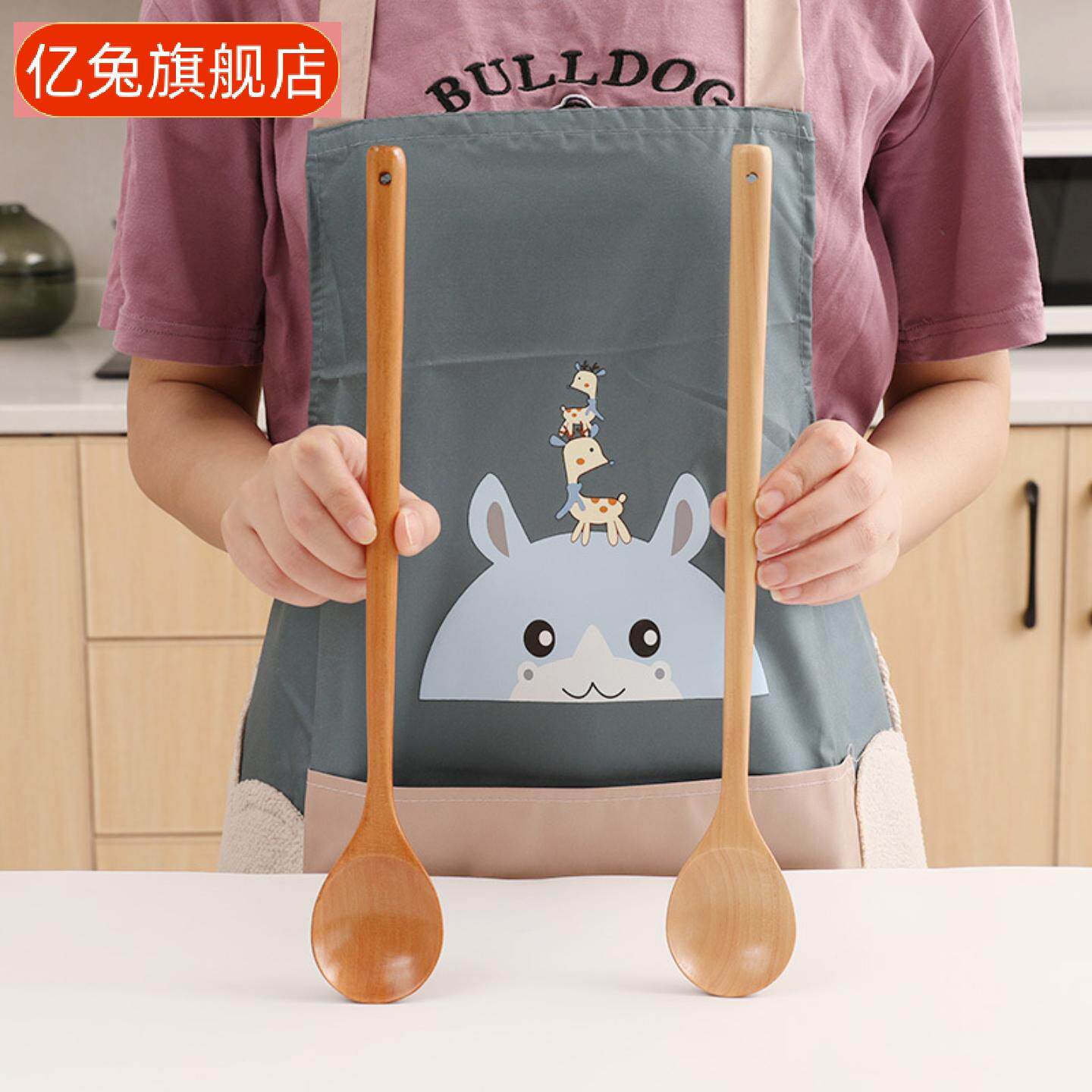 加长手柄木质刻字汤勺火锅勺