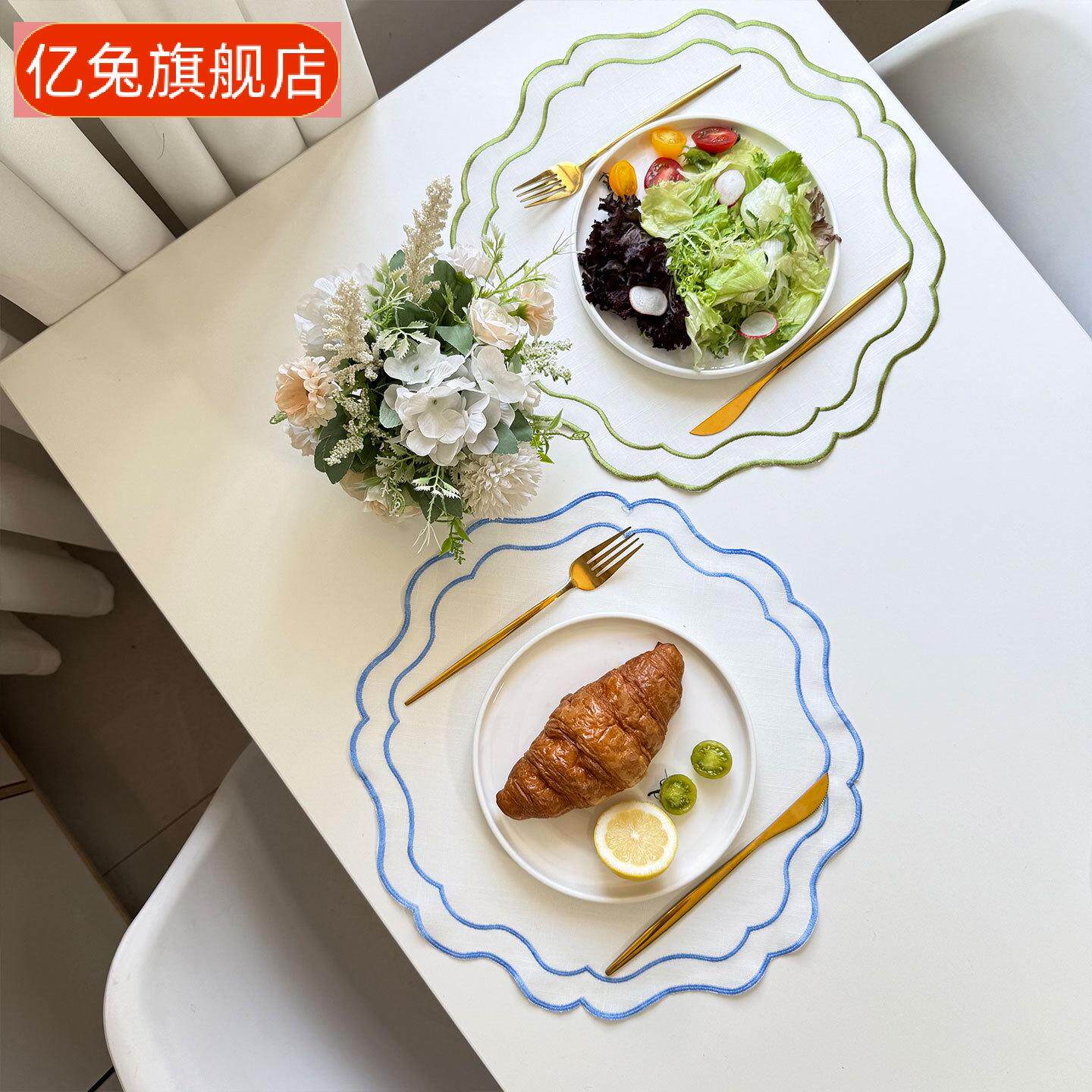 刺绣风花朵餐垫小餐巾咖啡机防尘