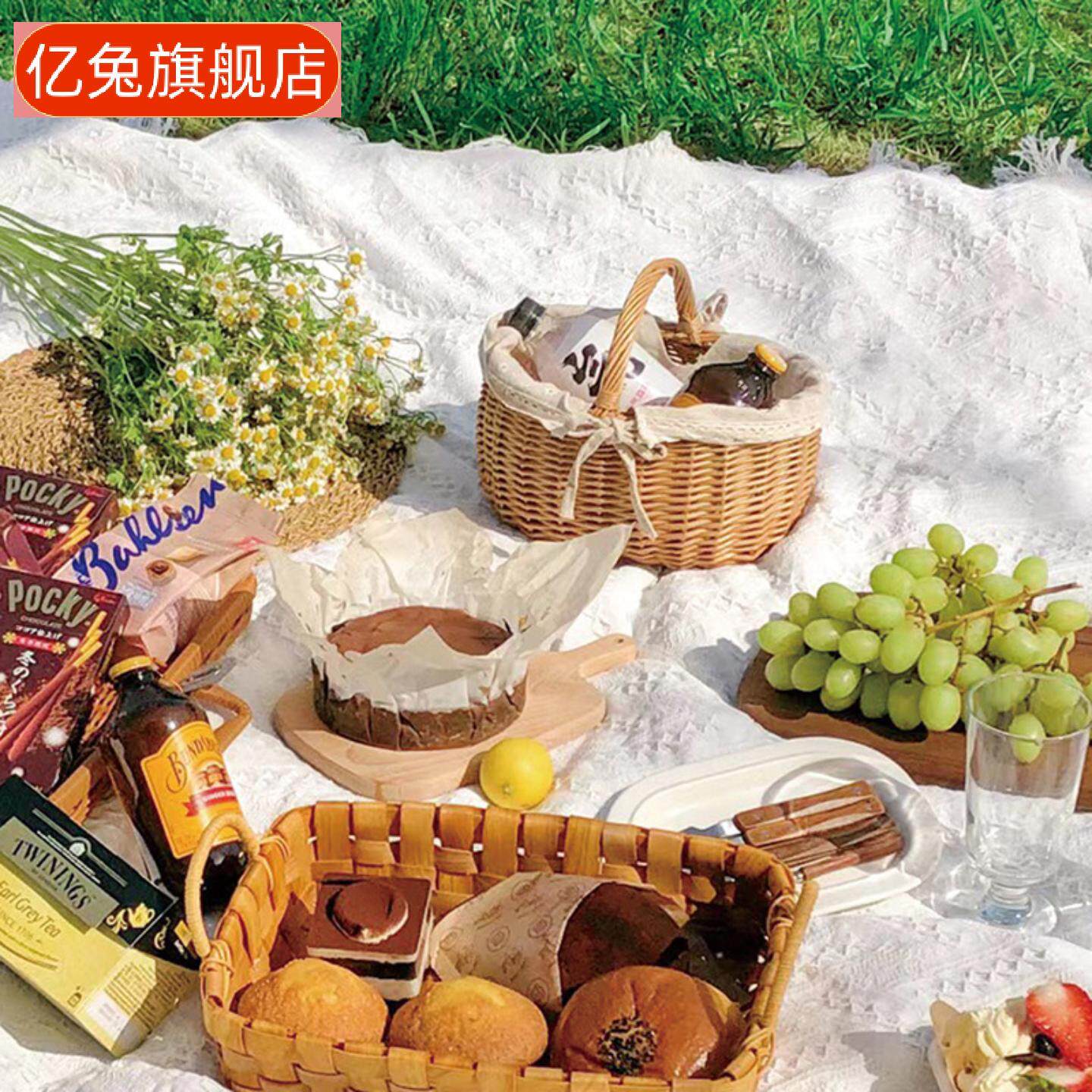 柳编藤竹草编手提菜篮子收纳筐