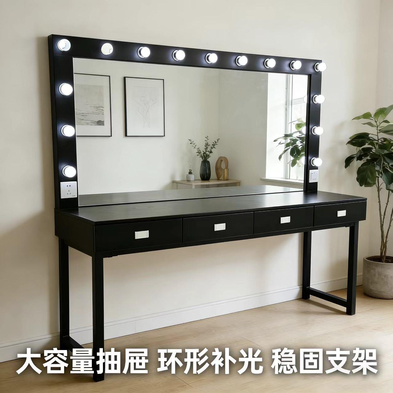 照相馆化妆桌美容院带灯抽屉化妆师专用化妆台移动化妆台工作室学