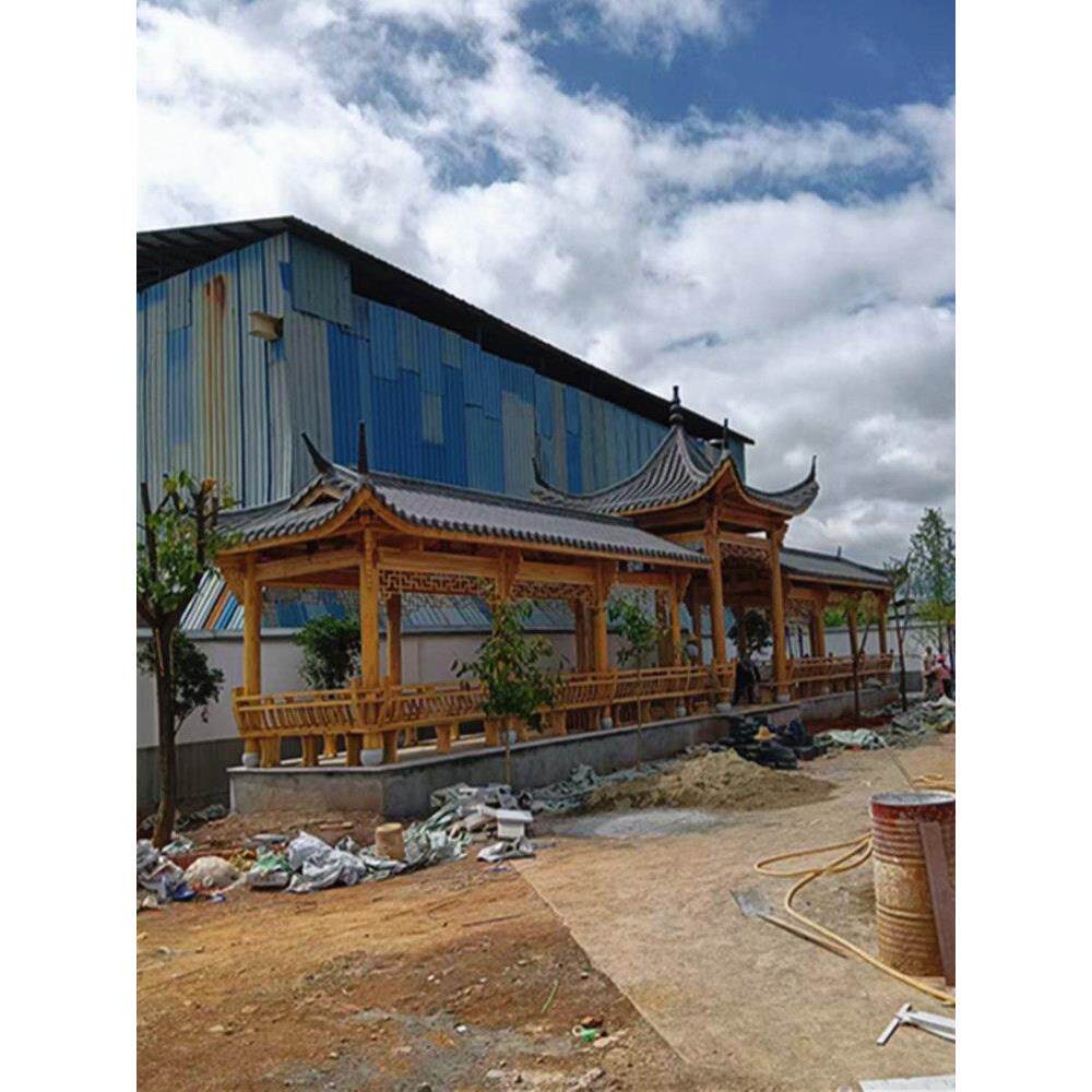 户外防腐木长廊四角六角凉亭花园别墅庭院实木亭古建景观中式亭子