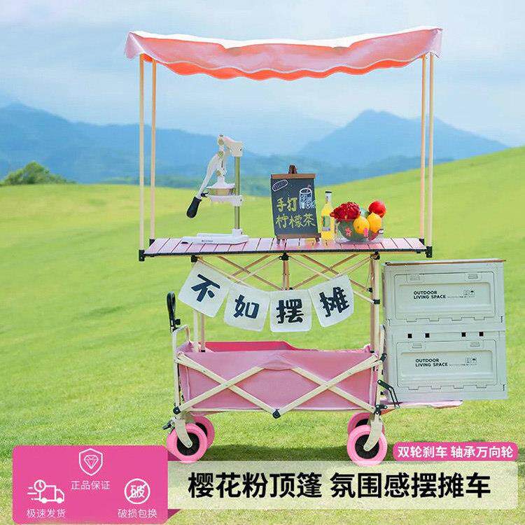 网红移动摆摊小推车可折叠商用地摊专用户外露营手推车可升降桌子