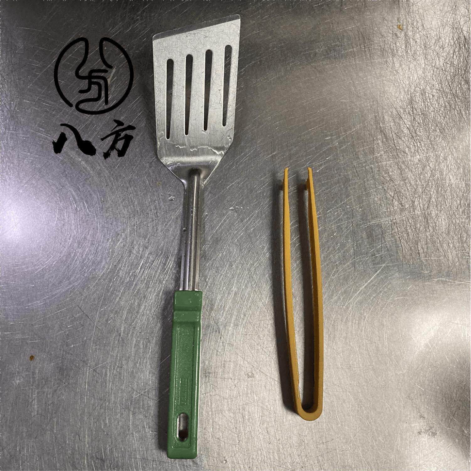 适用麦肯餐饮太阳蛋铲刀/早餐破蛋夹/绿柄不锈钢铲刀鸡蛋铲鸡蛋夹