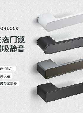 顶固生态门锁极简磁吸静音卧室把手五金全套意式室内木门家用房门