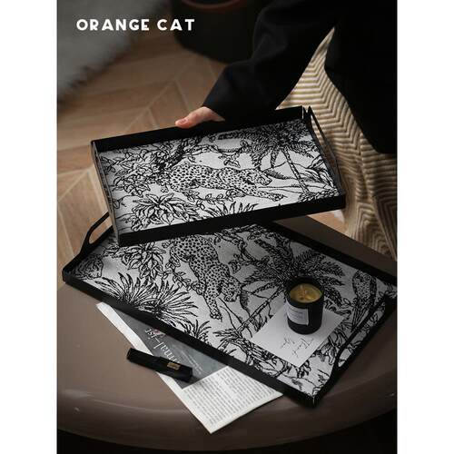 ORANGE CAT覆古托盘长方形轻奢高档桌面置物盘玄关钥匙首饰收纳盘