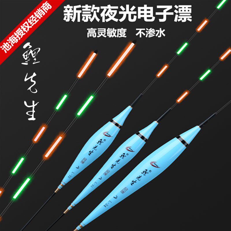 池海鲤先生夜光漂纳米电子漂高灵敏醒目鲫鲤鱼无影夜钓鱼漂