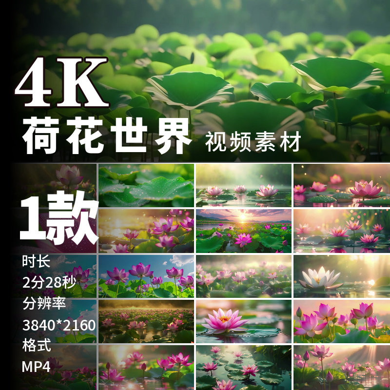 夏日荷花蜜蜂飞舞莲蓬露珠自然风景航拍唯美镜头高清视频素材