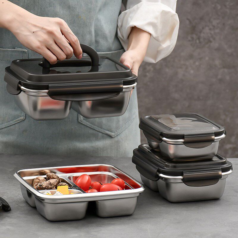个人专用饭堂碗304不锈钢保温饭盒上班族单人带盖分隔型学生分格,收纳整理,食物收纳盒,淘宝优惠券,粉丝福利购,淘宝优惠卷