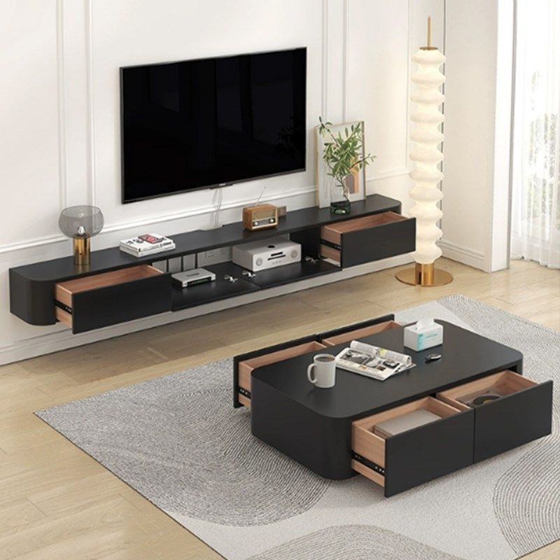 实木悬空电视柜壁挂式小户型悬浮客厅家用奶油风岩板茶几电视柜,住宅家具,电视柜,淘宝优惠券,粉丝福利购,淘宝优惠卷