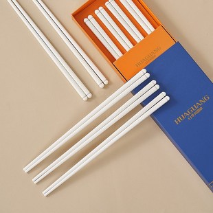 华光国瓷 纯白陶瓷筷子礼盒装 高温易清洗 家用筷子套装 尔雅东方