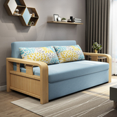 布艺沙发床坐卧两用实木可折叠伸缩小户型客厅多功能单双人经济型