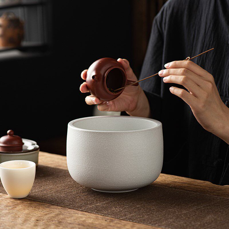 陶瓷茶洗特大容量大号水洗缸收纳茶碗茶杯盆茶盂茶器洗杯盆茶渣缸