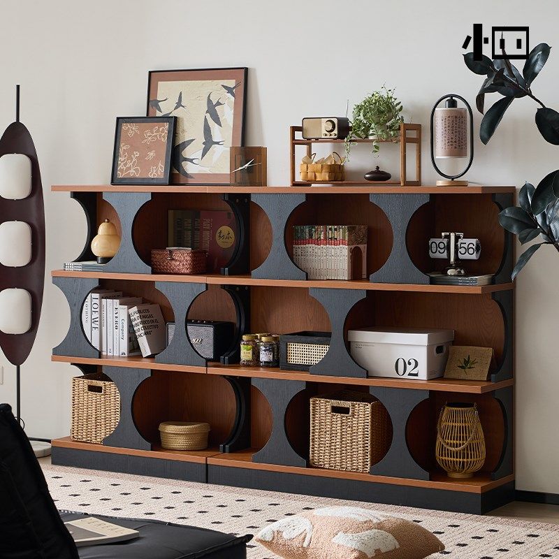 小四实木复古书柜矮书架落地组合柜异形柜客厅玄关展示柜阳台边柜,住宅家具,单个书柜,淘宝优惠券,粉丝福利购,淘宝优惠卷