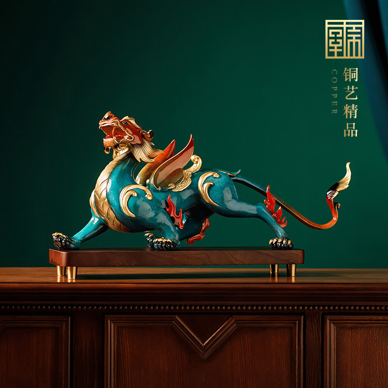 黄铜貔貅招财摆件一对中式客厅玄关装饰品领导办公室桌工艺品礼品,家居饰品,装饰摆件,淘宝优惠券,粉丝福利购,淘宝优惠卷