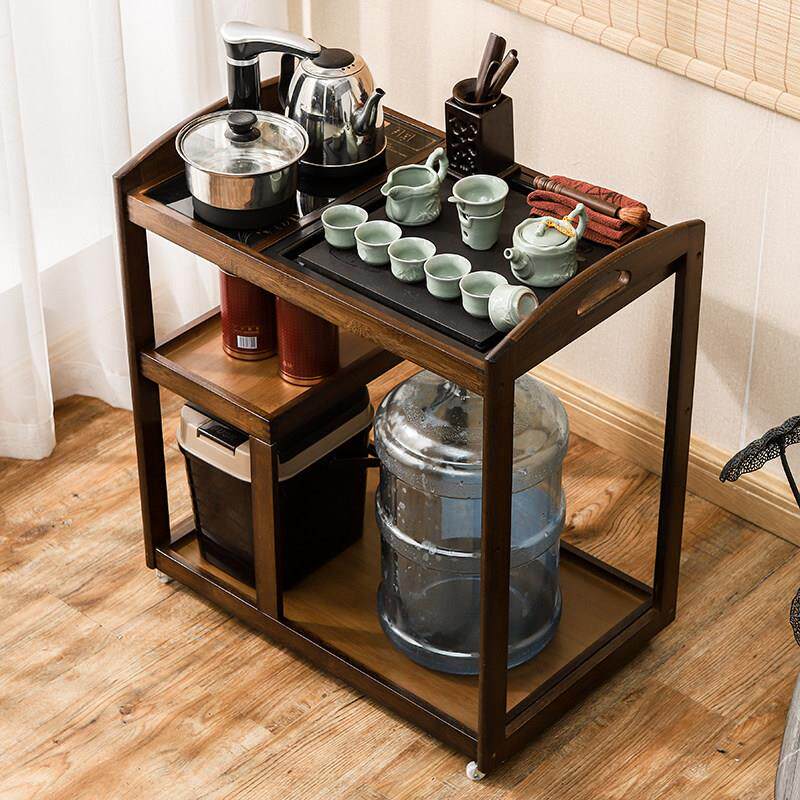 移动茶台烧水壶一体小茶车乌金石茶盘茶具套组全自动家用茶桌柜子