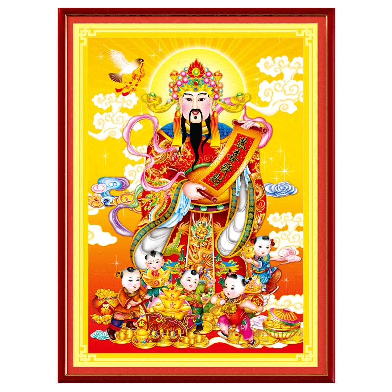 5D钻石画2025新款财神爷粘点贴钻十字绣财神到钻石绣满钻客厅玄关