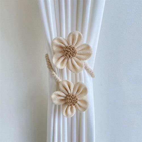 花朵窗帘扣绑带一对装客厅扎束带可爱扣环收拢夹装饰点缀