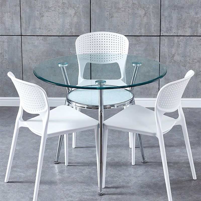 钢化玻璃餐桌玻璃圆桌洽谈桌椅组合会客桌饭桌家用小圆桌子玻璃桌,住宅家具,玻璃餐桌,淘宝优惠券,粉丝福利购,淘宝优惠卷