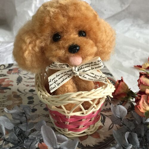 蓬蓬球材料包萌宠泰迪小号全身可爱卷毛手工狗羊毛毡桌摆件非成品