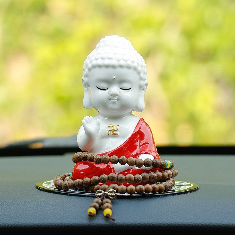 平安小如来汽车车载摆件创意陶瓷男士车内中控仪表台高档装饰用品,汽车用品/电子/清洗/改装,摆件,淘宝优惠券,粉丝福利购,淘宝优惠卷