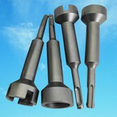 冲击钻锤头圆柄两坑两槽打膨胀螺丝打桩头打护栏接地桩多功能镐头