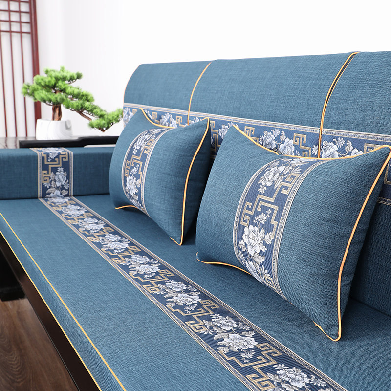 定制乳胶红木沙发垫实木家具沙发坐垫套中式古典带靠背防滑棕垫