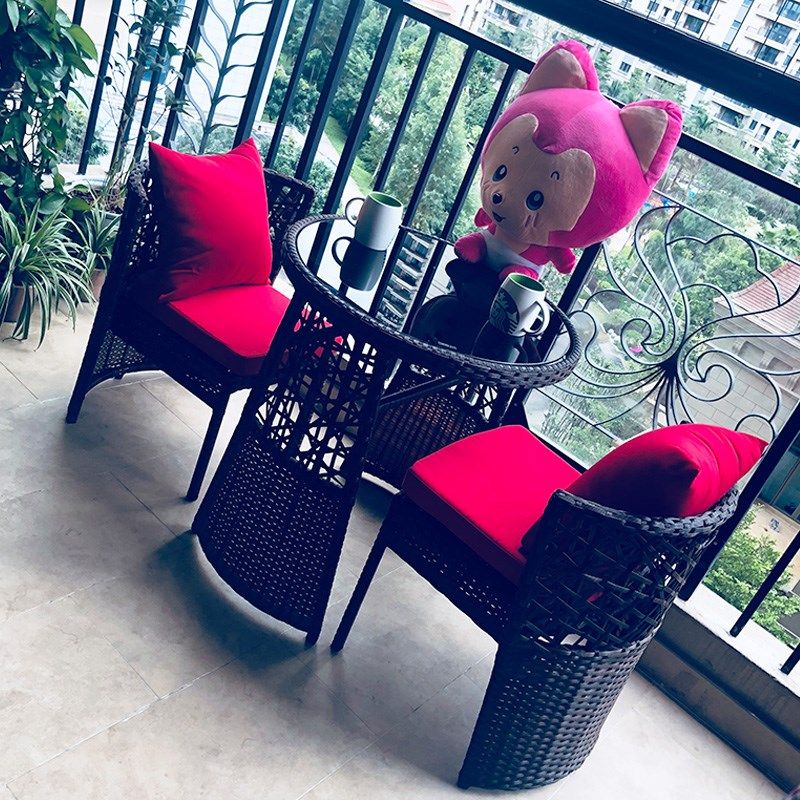 阳台小桌椅藤椅三件套编藤茶桌椅组合庭院休闲露天创意阳台小茶几,住宅家具,桌椅套件,淘宝优惠券,粉丝福利购,淘宝优惠卷