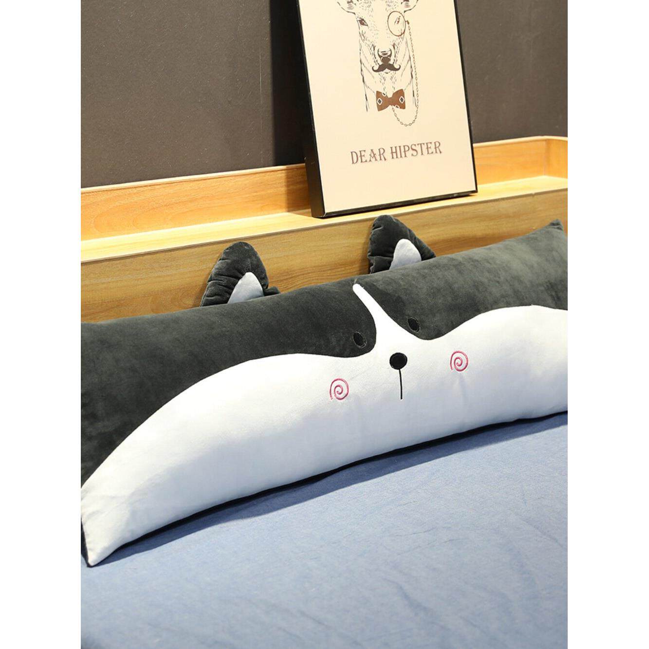 卡通双人长枕头带枕套芯情侣长枕头家用学生宿舍睡觉抱枕靠枕女生