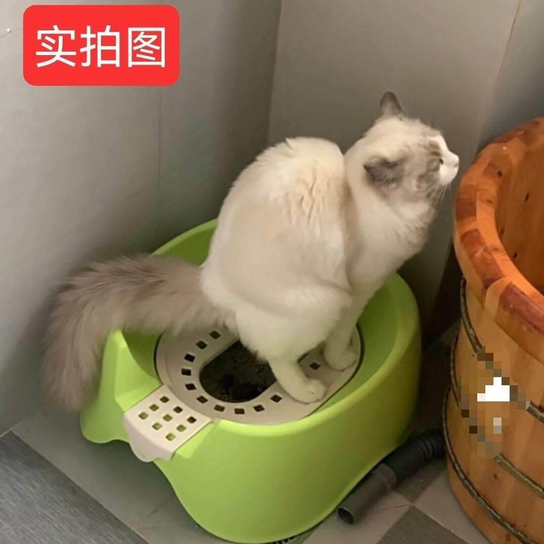 宠物蹲式猫砂盆半封闭式猫厕所猫咪如厕训练器猫咪蹲式马桶马桶