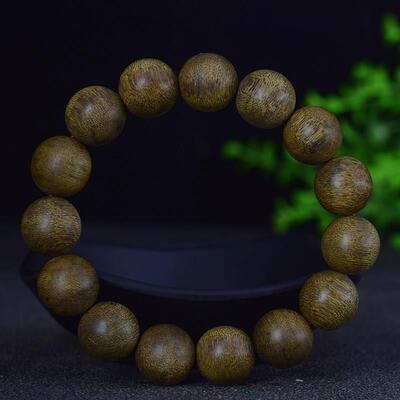 【传世级别】越南芽庄白棋楠8分沉天然熟结老料佛珠白奇沉香手串