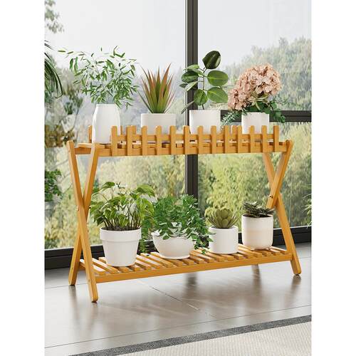 小型花架桌面多层室内创意ins风绿植盆栽架客厅摆件楠竹简约现代