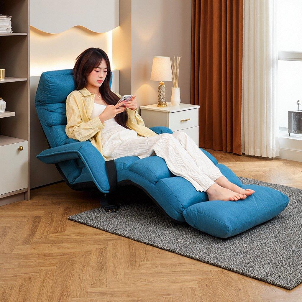 简约现代单人懒人沙发可躺可睡午休椅客厅家用地上折叠飘窗休闲椅