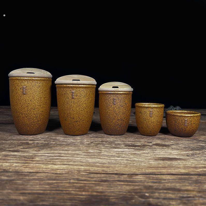 粗瓷茶杯水缸杯高温烧制水瓮杯复古喝茶小水缸