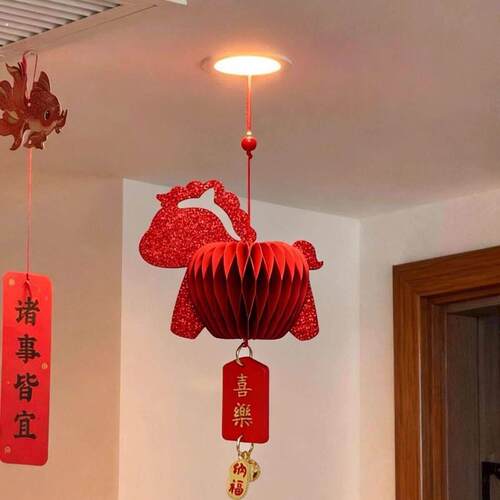 新年装饰立体小马蜂窝挂件2026春节过年马年新年布置氛围装饰挂件