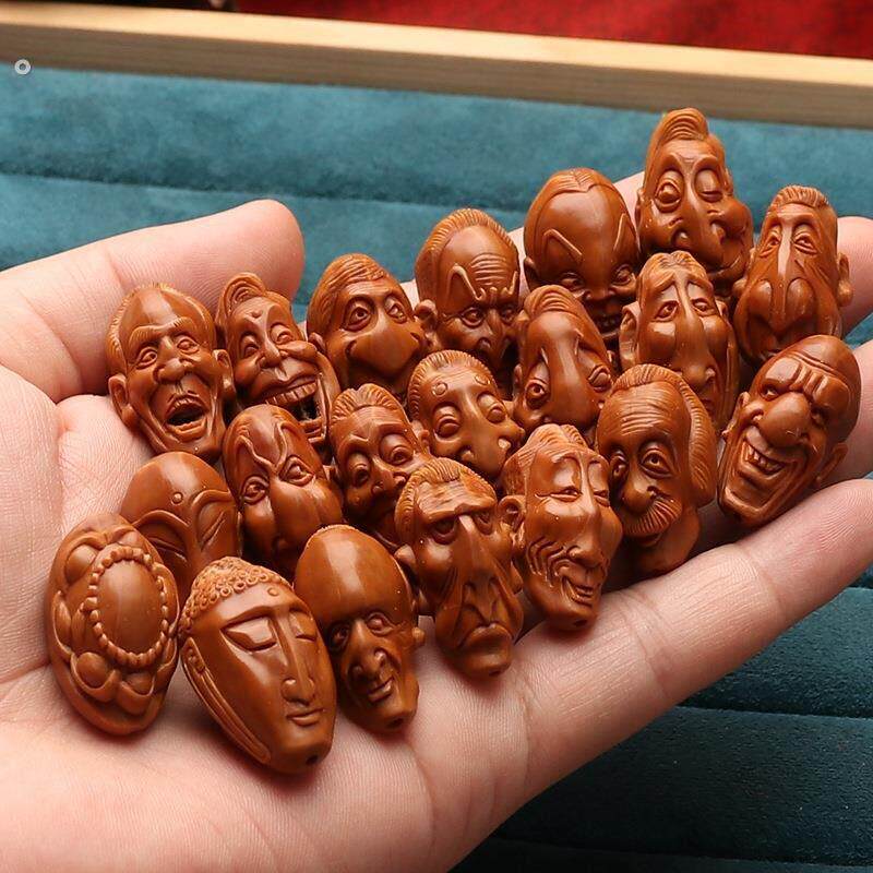 橄榄核雕刻百态怪脸十八罗汉项链橄榄胡男文玩手持写实长串脖挂链
