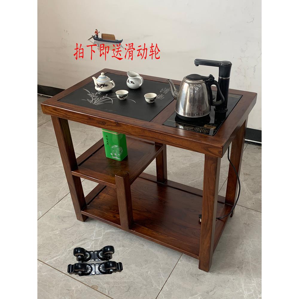 老榆树经济原木茶几新中式风格完整茶几阳台双人休闲茶几沙发办公