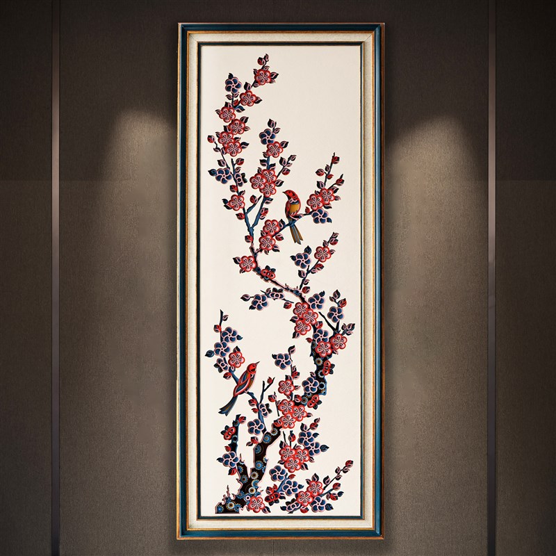 梯木叠雕新中式墙面装饰浮雕木壁画3d立体客厅挂画背景墙装饰创意
